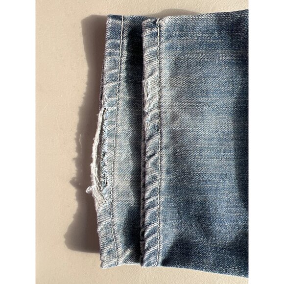 Hybrid Jeans Size 34 Distressed Straight Leg Blue Light Wash Cotton Retro - Picture 9 of 10